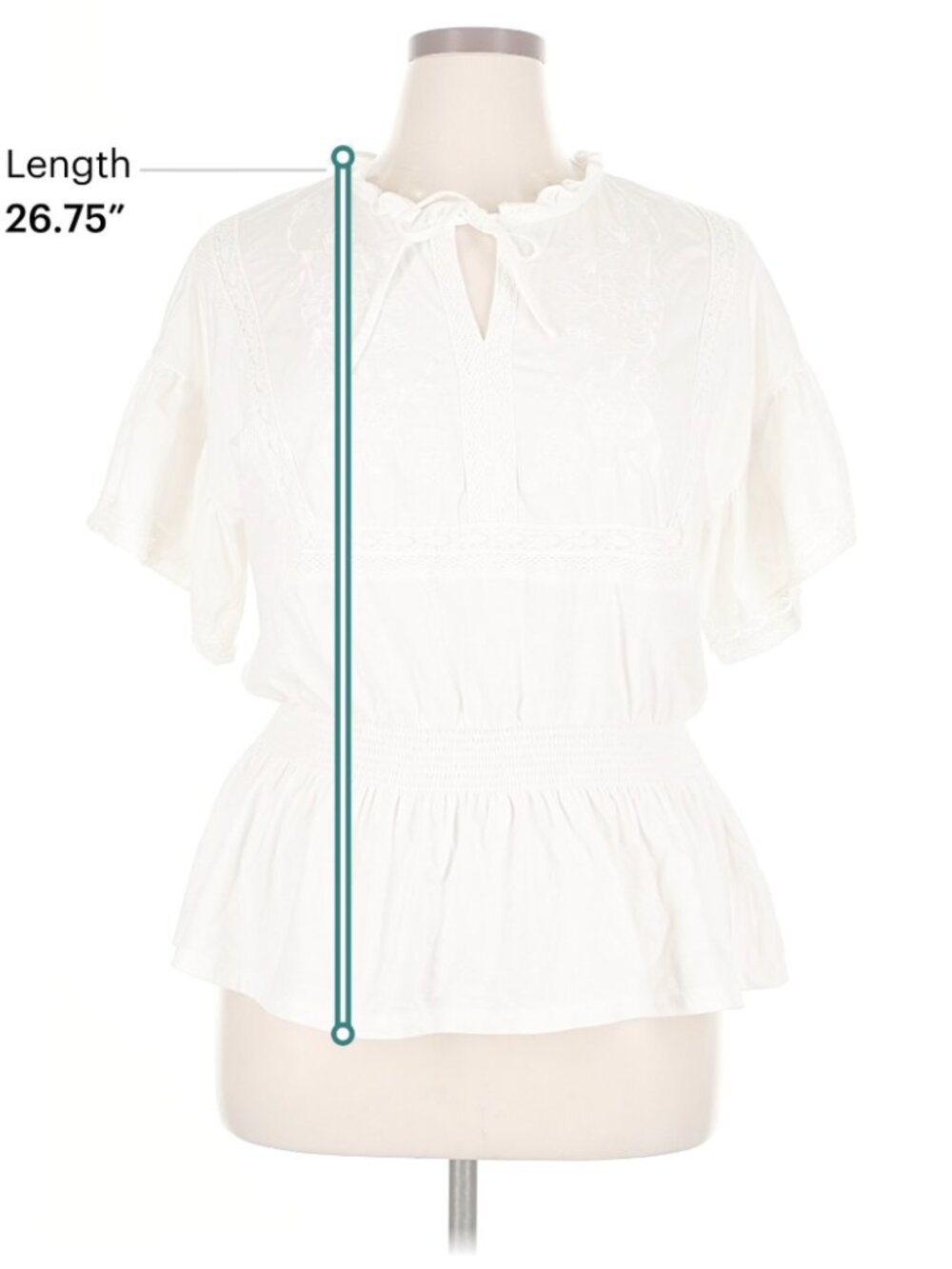 Cato Ivory/White Short-Sleeve Peplum Blouse - Size XL - Great Condition - Picture 7 of 9